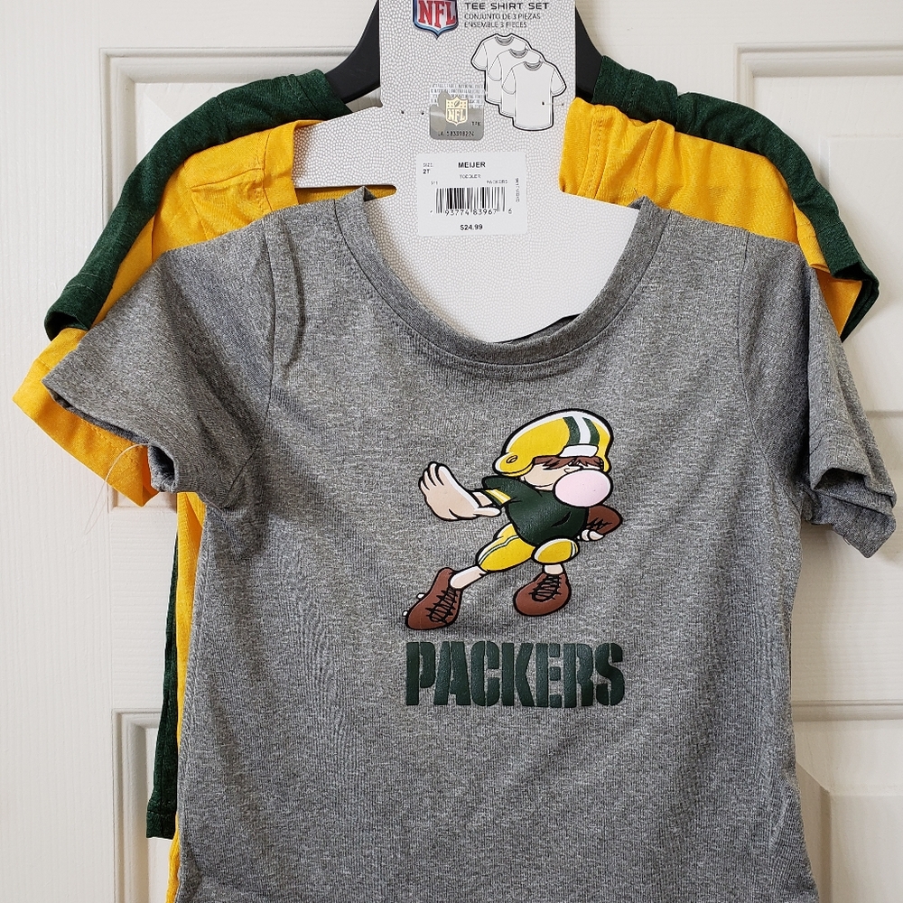 3 NWT Green Bay Packers dry fit tees